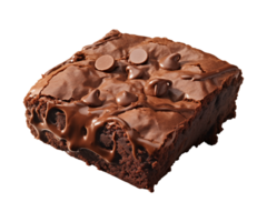 ai gegenereerd stuk van smakelijk chocola brownie geïsoleerd Aan een transparant achtergrond, PNG