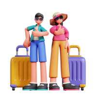 3d Charakter Paar Urlaub Illustration png