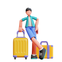 3d personaggio maschio vacanza illustrazione png