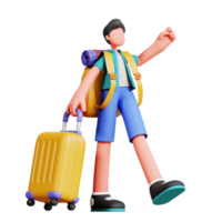 3d personaggio maschio vacanza illustrazione png