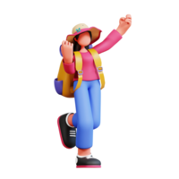 3d personnage femelle vacances illustration png