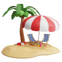 spiaggia clipart piatto design icona isolato su trasparente sfondo, 3d rendere estate e spiaggia concetto png