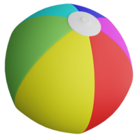 Beach ball clipart flat design icon isolated on transparent background, 3D render Summer and beach concept png