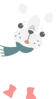 joyeux Noël et content Nouveau année avec mignonne chien, plat png transparent élément dessin animé personnage conception