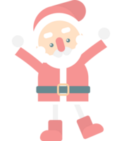 merry christmas and happy new year with cute santa claus, flat png transparent element cartoon character design