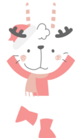 alegre Natal e feliz Novo ano com fofa coelho, plano png transparente elemento desenho animado personagem Projeto