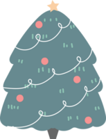 joyeux Noël et content Nouveau année avec pin arbre, plat png transparent élément dessin animé personnage conception