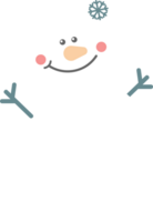 merry christmas and happy new year with cute snowman, flat png transparent element cartoon character design