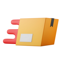 rápido expressar Entrega caixa pacote com Rapidez forma 3d render ícone ilustração conceito isolado png