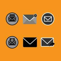 Mail icon, Black and white Vector icon design