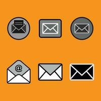 Mail icon, Black and white Vector icon design