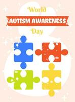 World Autism Awareness Day vector illustration in flat cartoon style. Perfect for poster, banner, flyer and so on