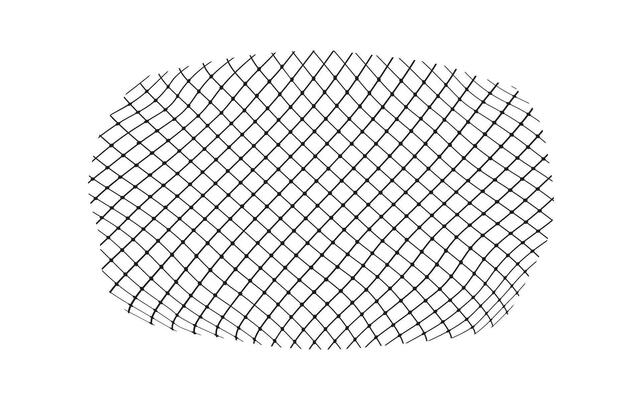 Illustration of a black fishing or football net.Checkered wavy background in doodle style.