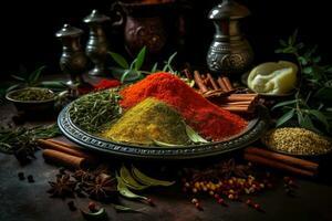 AI generated Medicinal Herbs spices. Generate Ai photo