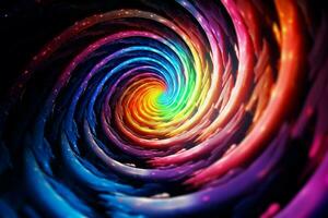 ai generado fascinante hipnótico multicolor espiral. generar ai foto
