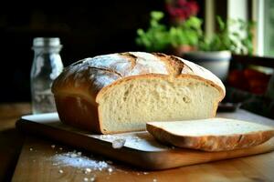 AI generated Warm Homemade bread. Generate Ai photo