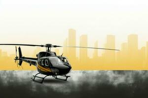 AI generated Detailed Helicopter mockup background. Generate Ai photo