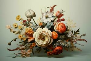 AI generated Ornate Flowers vintage bouquet. Generate Ai photo