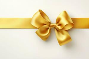 AI generated Shimmering Golden ribbon background. Generate Ai photo