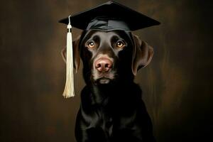 ai generado profesional graduado perro escuela. generar ai foto