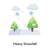 Trendy Heavy Snowfall vector