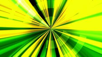 Abstract background with kaleidoscope effect, rays and light in green and yellow colors. video