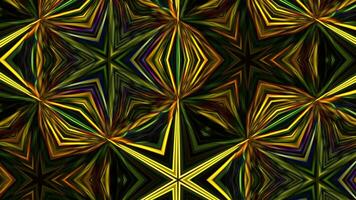 Abstract movement in warm color tones with kaleidoscope and visual wave and lighting effects. Background. video