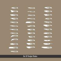 Set of Scalpel Blade Type for Surgery vector