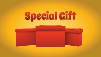 Realistic Gift Box for Greeting Card, etc vector