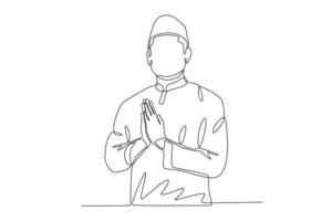 A man dressed in Muslim clothes vector