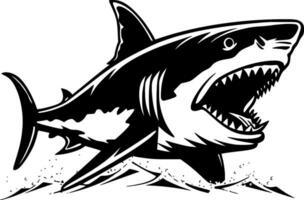 Shark - Black and White Isolated Icon - Vector illustration