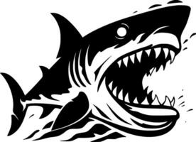 Shark - Black and White Isolated Icon - Vector illustration