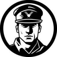 militar, negro y blanco vector ilustración