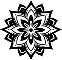 Mandala, Black and White Vector illustration