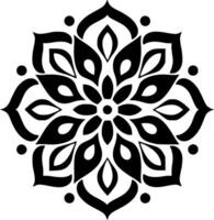 Mandala, Black and White Vector illustration