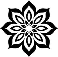 Mandala, Black and White Vector illustration