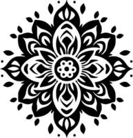 Mandala, Black and White Vector illustration