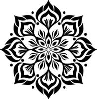 Mandala - Black and White Isolated Icon - Vector illustration