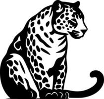 leopardo, minimalista y sencillo silueta - vector ilustración