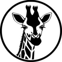 Giraffe - Black and White Isolated Icon - Vector illustration