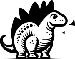 dino - negro y blanco aislado icono - vector ilustración