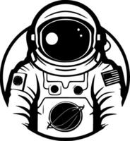 Astronaut, Black and White Vector illustration