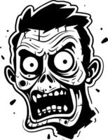 Zombie, Black and White Vector illustration