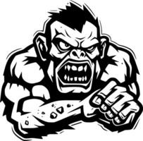 Zombie - Black and White Isolated Icon - Vector illustration