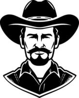 Western, Black and White Vector illustration