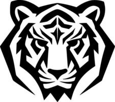 Tigre - negro y blanco aislado icono - vector ilustración