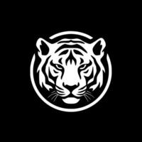 Tigre - negro y blanco aislado icono - vector ilustración