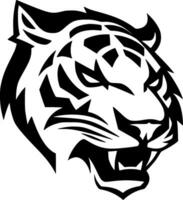 Tigre - negro y blanco aislado icono - vector ilustración