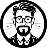 profesor - negro y blanco aislado icono - vector ilustración