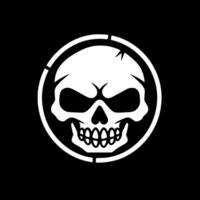 Skull, Black and White Vector illustration